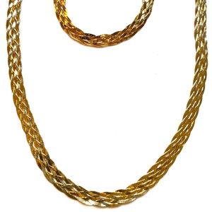 Giani Bernini 24K Gold Over Sterling Silver Braided Chain Necklace & Bracelet